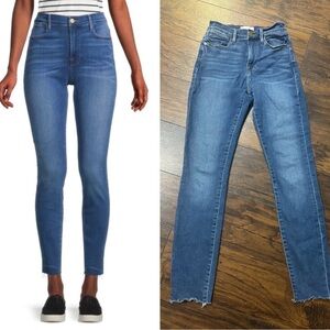 FRAME Jeans Womens Sz 25 / 0 Le High Rise Skinny Cropped Ambrose Raw Shade Hem